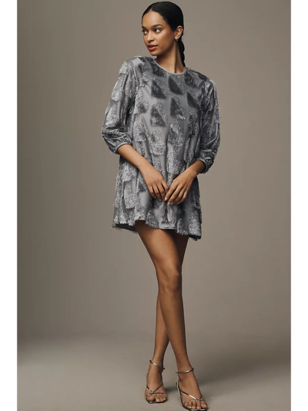 Anthropologie Hutch Long-Sleeve Crew-Neck Shift Mini Dress Size MP